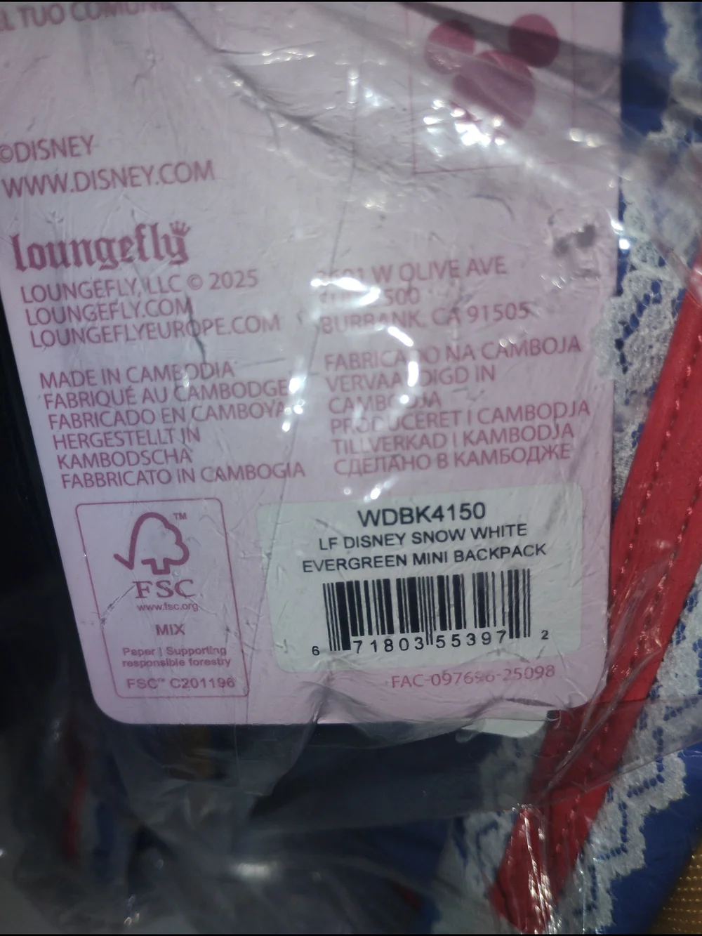 Loungefly Snow White Inspired Kids Backpack - Blue & Yellow - Picture 9 of 10